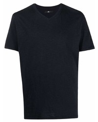 T-shirt à col en v bleu marine 7 For All Mankind
