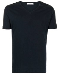 T-shirt à col en v bleu marine Adam Lippes