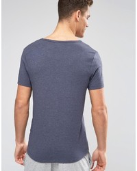 T-shirt à col en v bleu marine Asos
