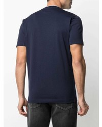 T-shirt à col en v bleu marine Brunello Cucinelli