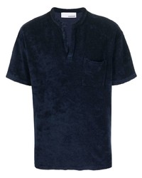 T-shirt à col en v bleu marine Costumein
