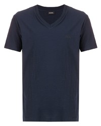 T-shirt à col en v bleu marine Diesel
