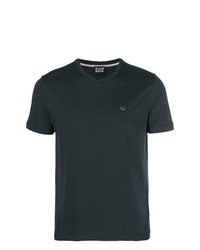 T-shirt à col en v bleu marine Ea7 Emporio Armani