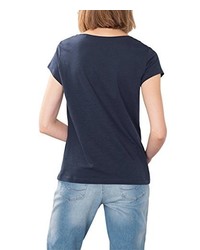 T-shirt à col en v bleu marine edc by Esprit