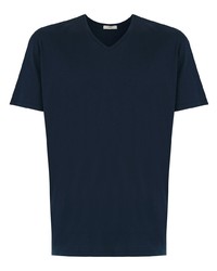 T-shirt à col en v bleu marine Egrey