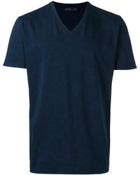 T-shirt à col en v bleu marine Etro