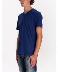 T-shirt à col en v bleu marine BOSS