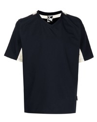 T-shirt à col en v bleu marine GR10K