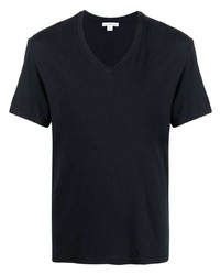 T-shirt à col en v bleu marine James Perse