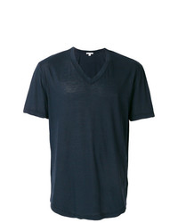 T-shirt à col en v bleu marine James Perse