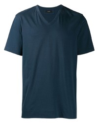 T-shirt à col en v bleu marine Joseph