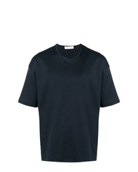 T-shirt à col en v bleu marine MACKINTOSH