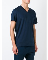 T-shirt à col en v bleu marine Michael Kors