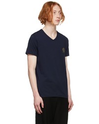 T-shirt à col en v bleu marine Versace Underwear