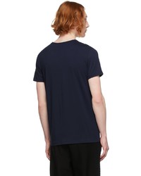 T-shirt à col en v bleu marine Versace Underwear