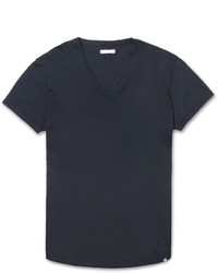 T-shirt à col en v bleu marine Orlebar Brown