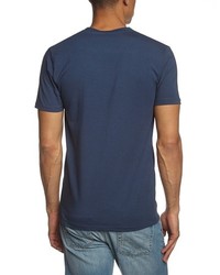 T-shirt à col en v bleu marine Selected
