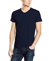 T-shirt à col en v bleu marine Stedman Apparel