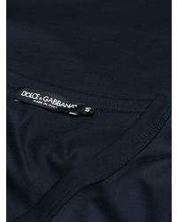 T-shirt à col en v bleu marine Dolce & Gabbana