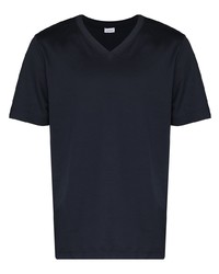 T-shirt à col en v bleu marine Zimmerli