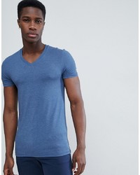 T-shirt à col en v bleu ASOS DESIGN