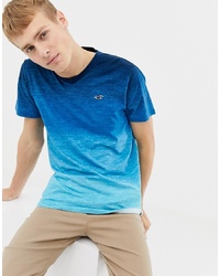 T-shirt à col en v bleu Hollister