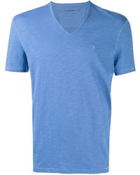 T-shirt à col en v bleu John Varvatos