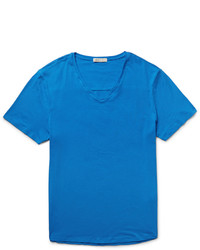 T-shirt à col en v bleu Onia
