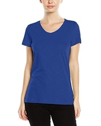 T-shirt à col en v bleu Stedman Apparel