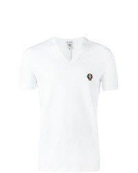 T-shirt à col en v brodé blanc Dolce & Gabbana Underwear