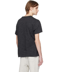 T-shirt à col en v brodé noir Polo Ralph Lauren