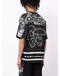 T-shirt à col en v camouflage noir AAPE BY A BATHING APE