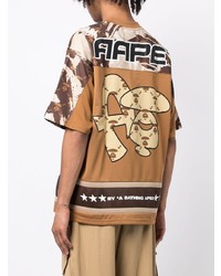 T-shirt à col en v camouflage tabac AAPE BY A BATHING APE