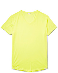 T-shirt à col en v chartreuse