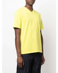 T-shirt à col en v chartreuse Bottega Veneta