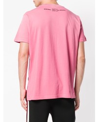 T-shirt à col en v fuchsia Diesel