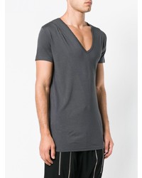 T-shirt à col en v gris foncé Unconditional
