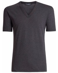 T-shirt à col en v gris foncé Dolce & Gabbana