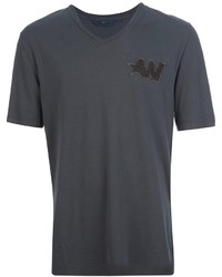 T-shirt à col en v gris foncé Golden Goose Deluxe Brand