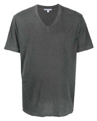 T-shirt à col en v gris foncé James Perse