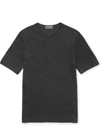 T-shirt à col en v gris foncé Kilgour