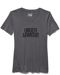 T-shirt à col en v gris foncé Under Armour