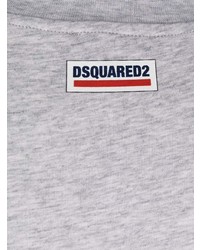 T-shirt à col en v gris DSQUARED2