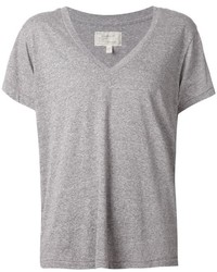 T-shirt à col en v gris Current/Elliott