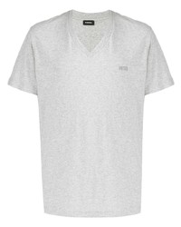 T-shirt à col en v gris Diesel
