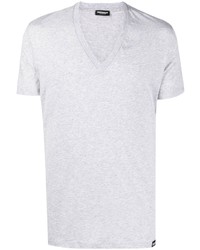 T-shirt à col en v gris DSQUARED2