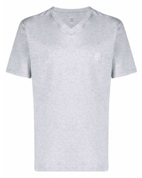 T-shirt à col en v gris Eleventy