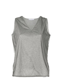 T-shirt à col en v gris Fabiana Filippi