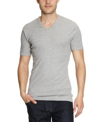 T-shirt à col en v gris Garage