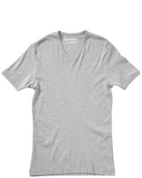 T-shirt à col en v gris Garage